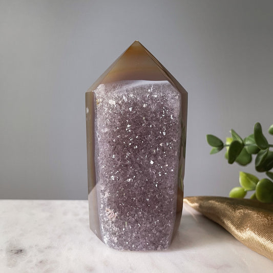 Druzy Agate Tower