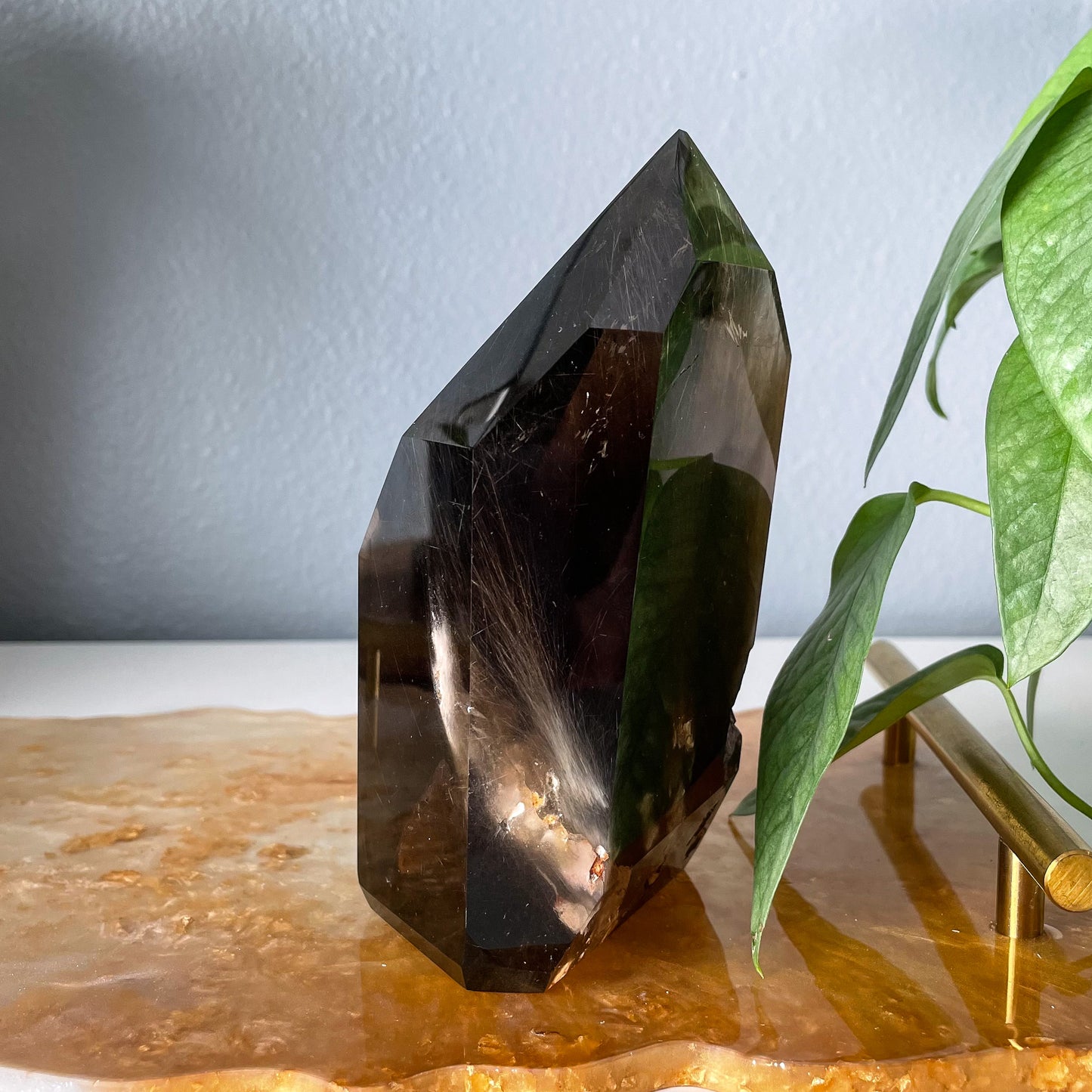 Rutile Smokey Quartz Tower