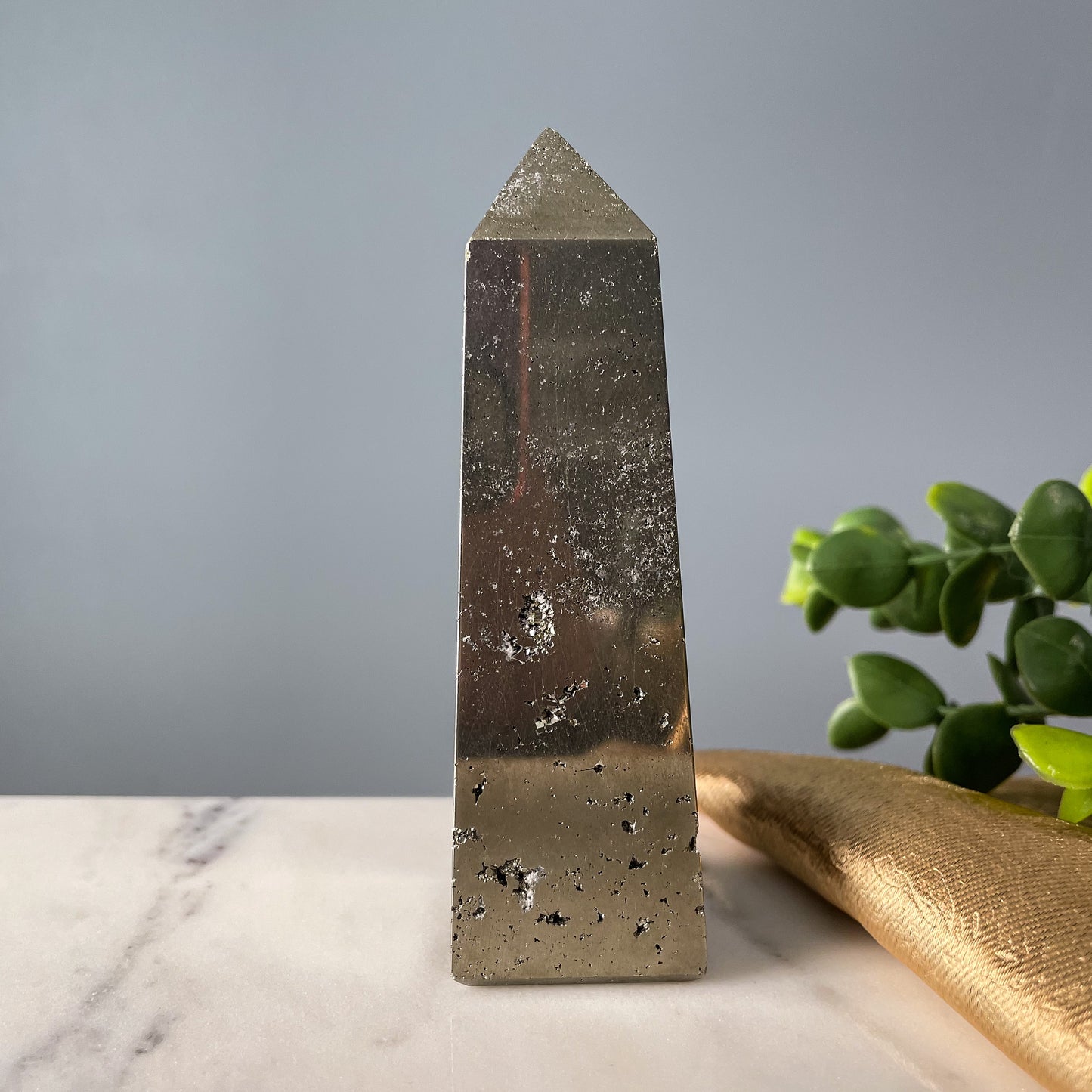 Druzy Pyrite Obelisk