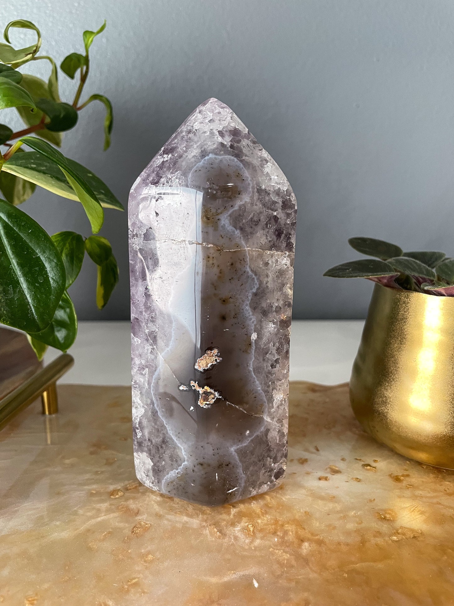 Amethyst + Quartz Tower