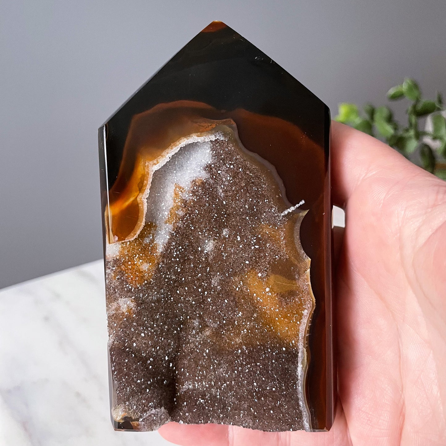 Druzy Agate Tower