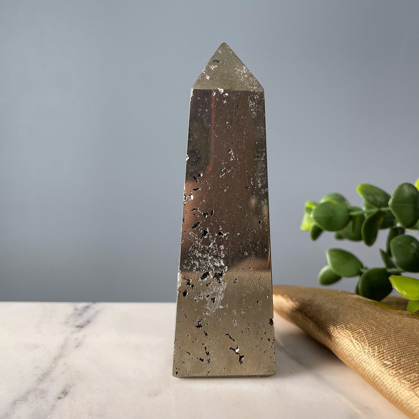 Druzy Pyrite Obelisk