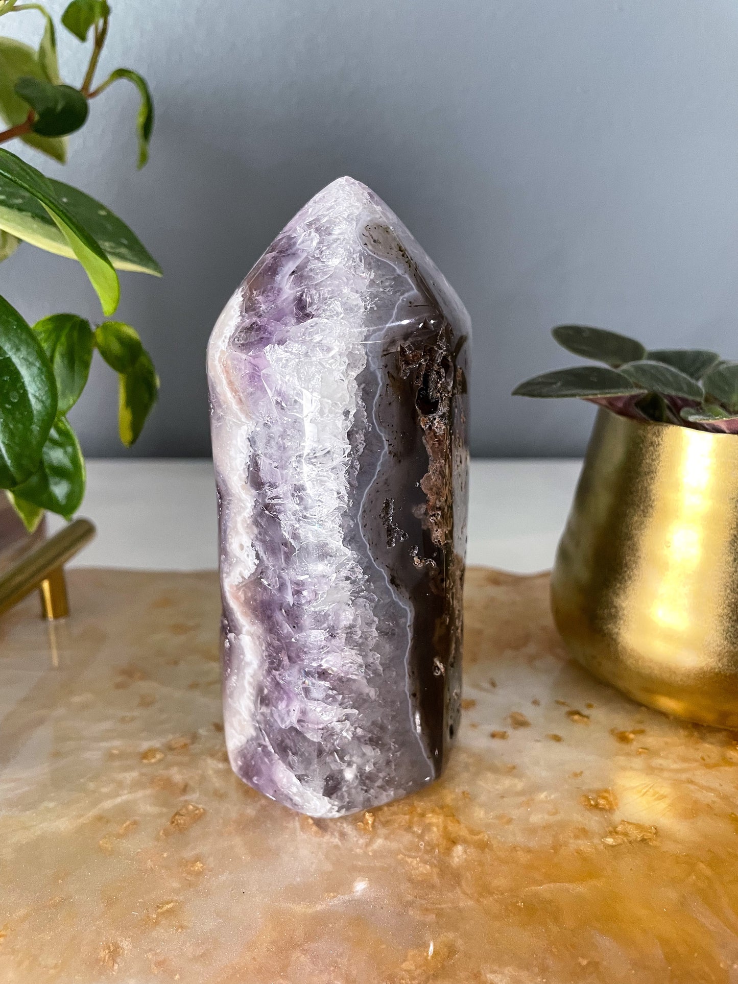 Amethyst + Quartz Tower