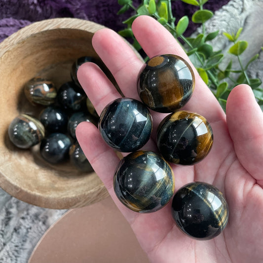 Blue Tigers Eye Small Sphere