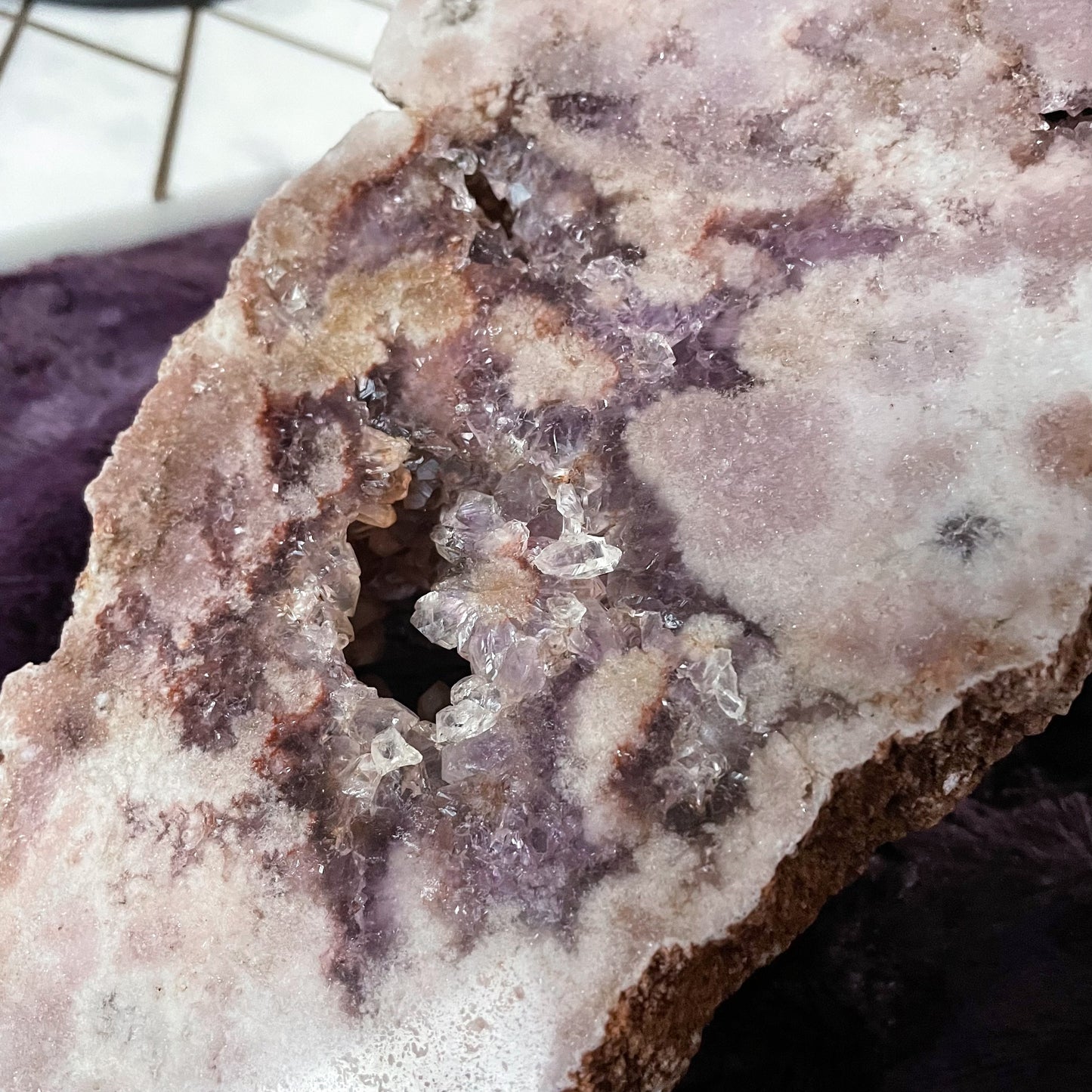 Pink Amethyst Slab on a Stand