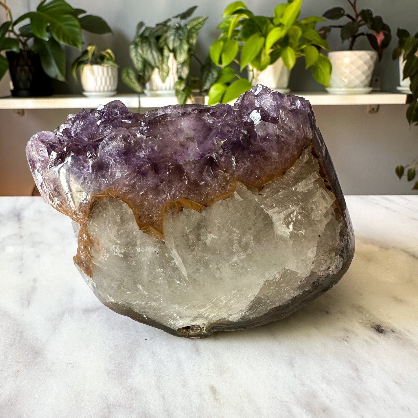 Amethyst after Calcite Pseudomorph